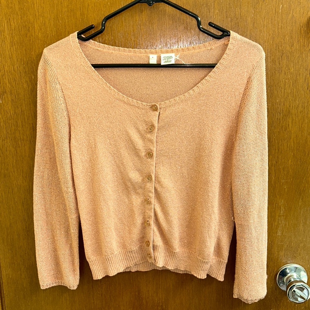 Moth Sparkly Open Knit Cardigan Medium